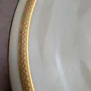 Set of 2 antique Limoges porcelain plates – Golden friezes