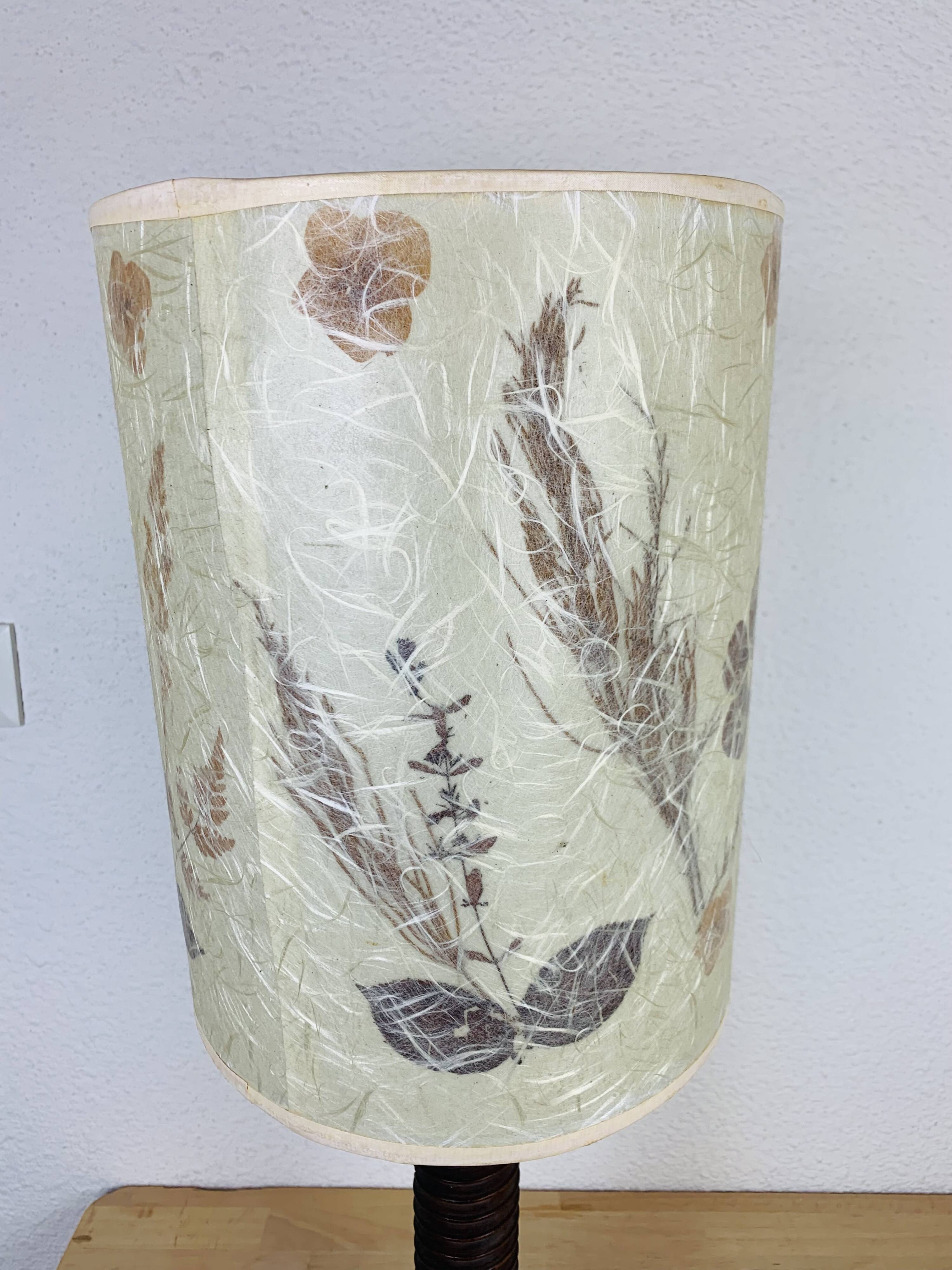 Brutalist folk art lamp 73 cm, turned wood