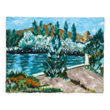 Old landscape painting oil on canvas