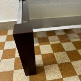 Chrome wood and smoked glass coffee table from the 70s