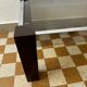 Table basse chromée bois et verre fumé années 70
