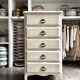Chiffonnier 5 tiroirs en bois blanc