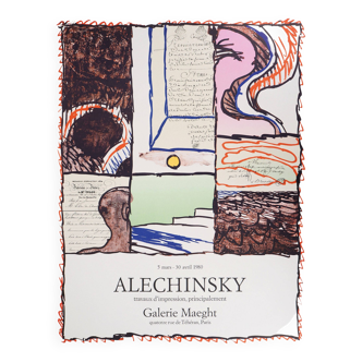 Pierre Alechinsky : Composition - Lithographie originale, 1980
