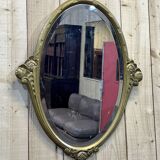 Oval Art Deco mirror from the 1930s - 73x60cm