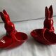A set of 2 vintage storage compartments in the shape of rabbits