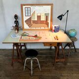 Former desk of architect work console table modernist vintage