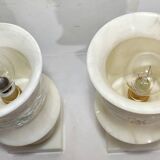 Par de lámparas de mármol. España, 1960s.