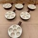 Set of 6 émile henry snail dishes in beige brown ceramic pan