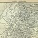 Antique engraving 1898, French Alps, map, mountain • Lithograph, original illustration