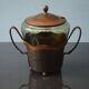 Art Nouveau Smoked Glass Punch Bowl Copper Crafted by Carl Deffner
