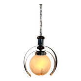 Lustre italien par MAZZEGA en métal, bois et verre Murano 1970