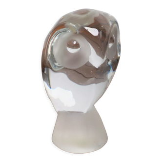 Crystal paperweight owl Reijmyre Kristall of Sweden