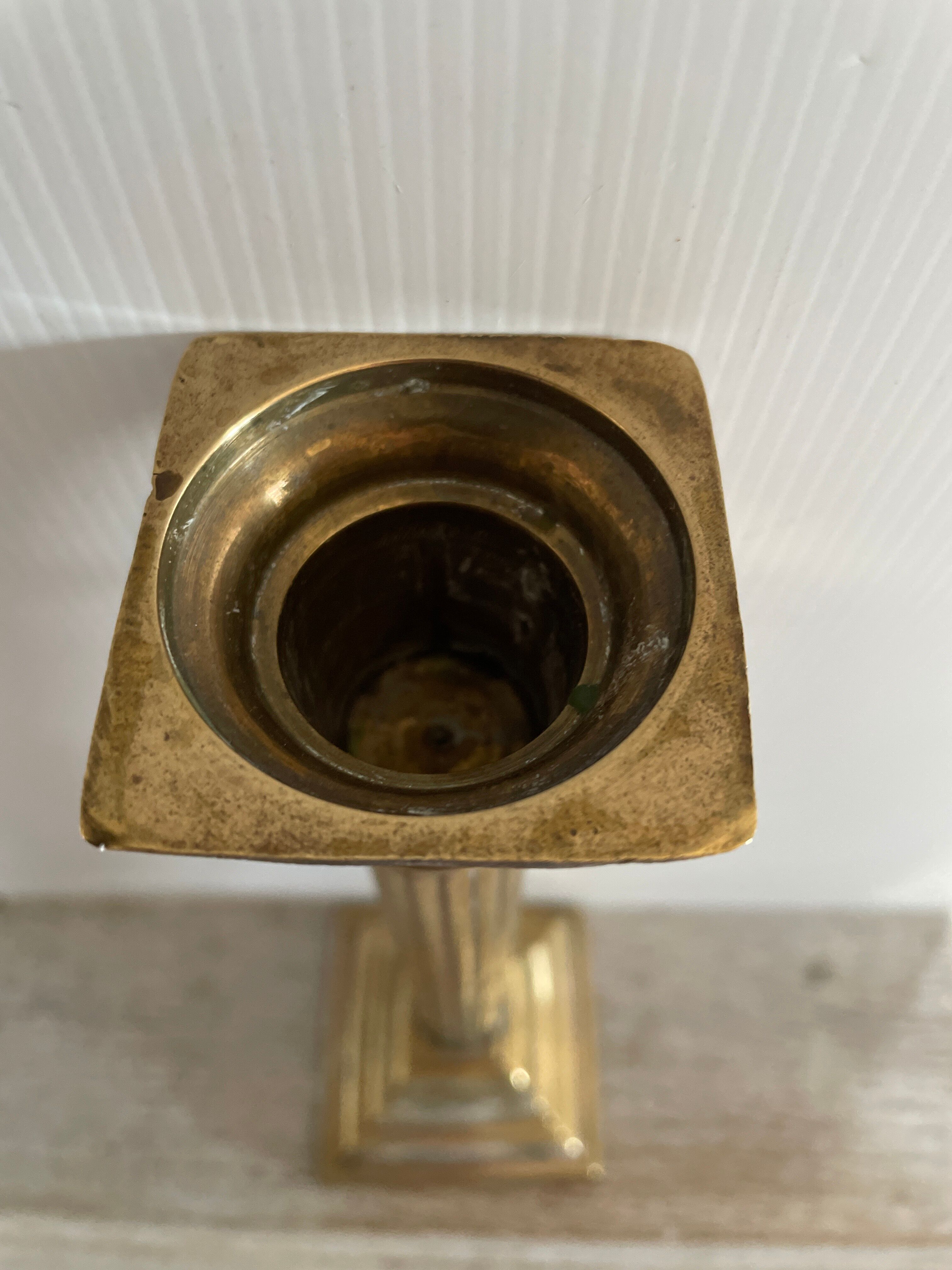 Payroll of brass column candle holders