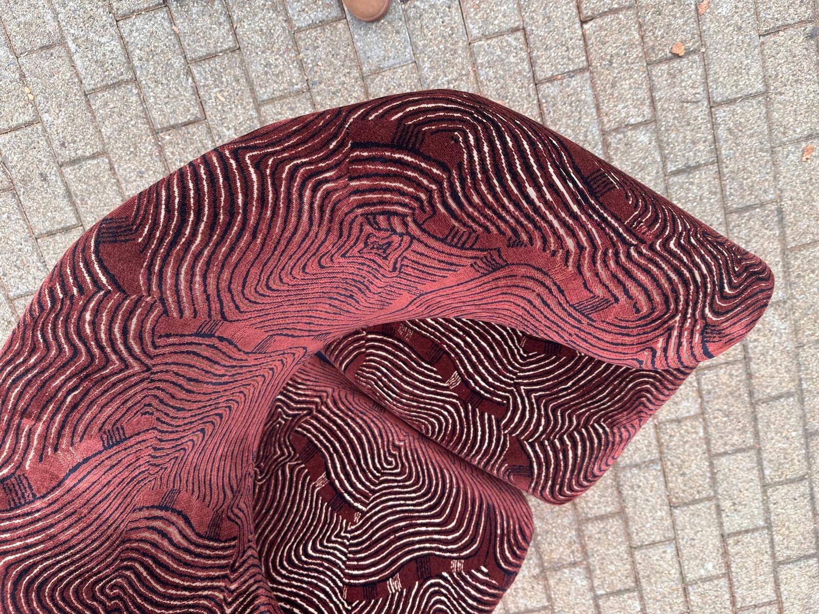 Artifort Ribbon chair by Pierre Paulin + Ottoman, Pierre Frey fabric