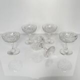 5 Saint-Louis “Gavarni” crystal champagne glasses, early 20th century