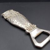 Decapsulateur chouette en métal argenté longueur 14 cm