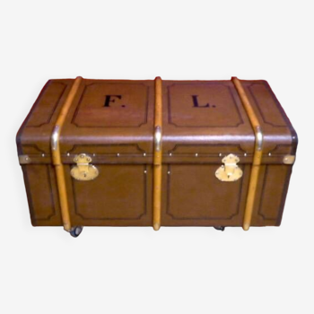 Arched fawn mail trunk 1920s - 100 x 54 x 46 cm