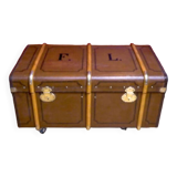 Arched fawn mail trunk 1920s - 100 x 54 x 46 cm