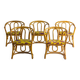 Funky set of five 60s bamboo chairs