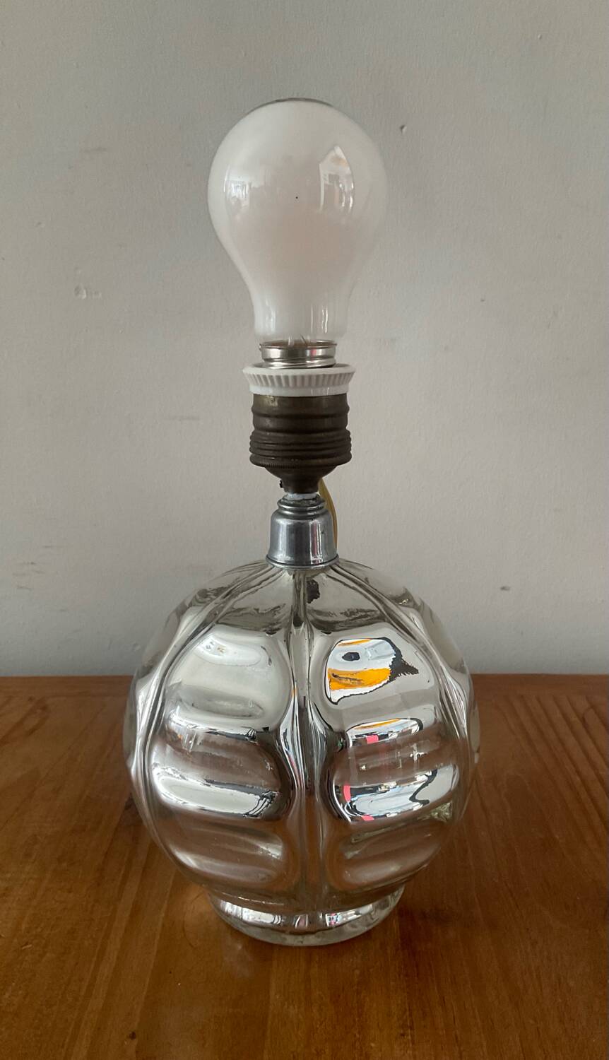 Mercury glass lamp base from the 1950s