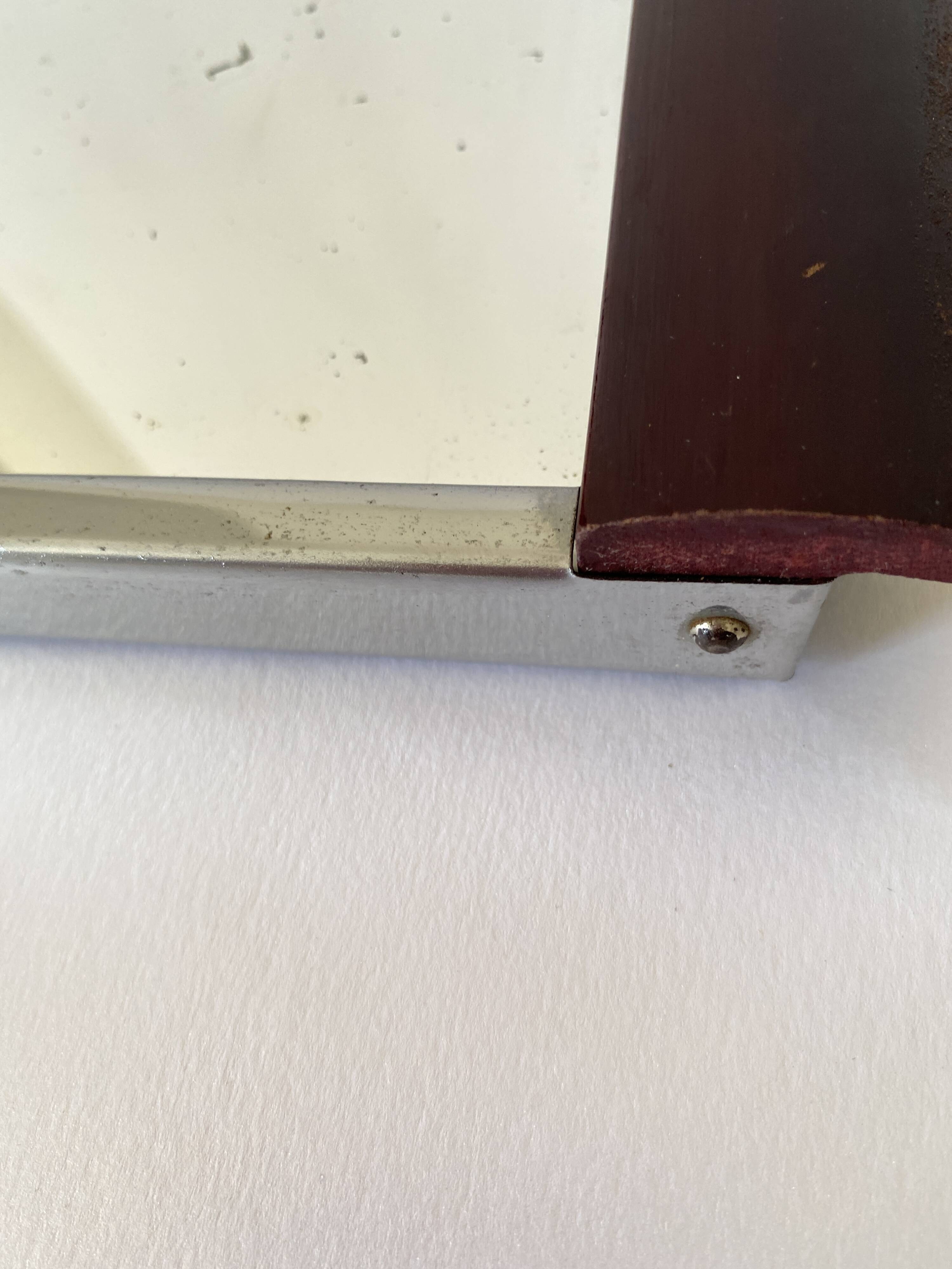 Art Deco tray, mirror, wood and metal