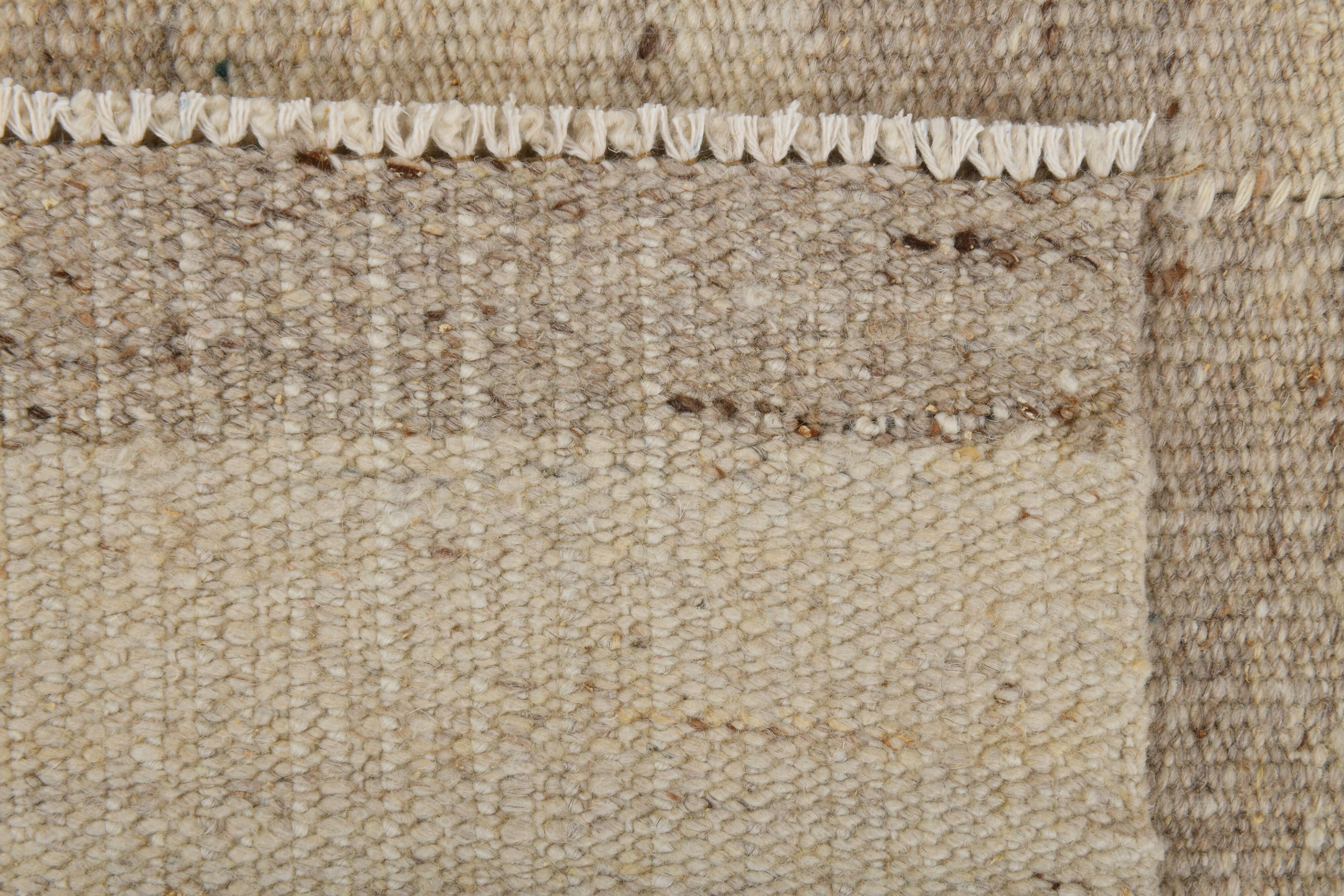 7x10 Beige & Brown Ethnic Kilim Rug 220x301Cm SK 35391