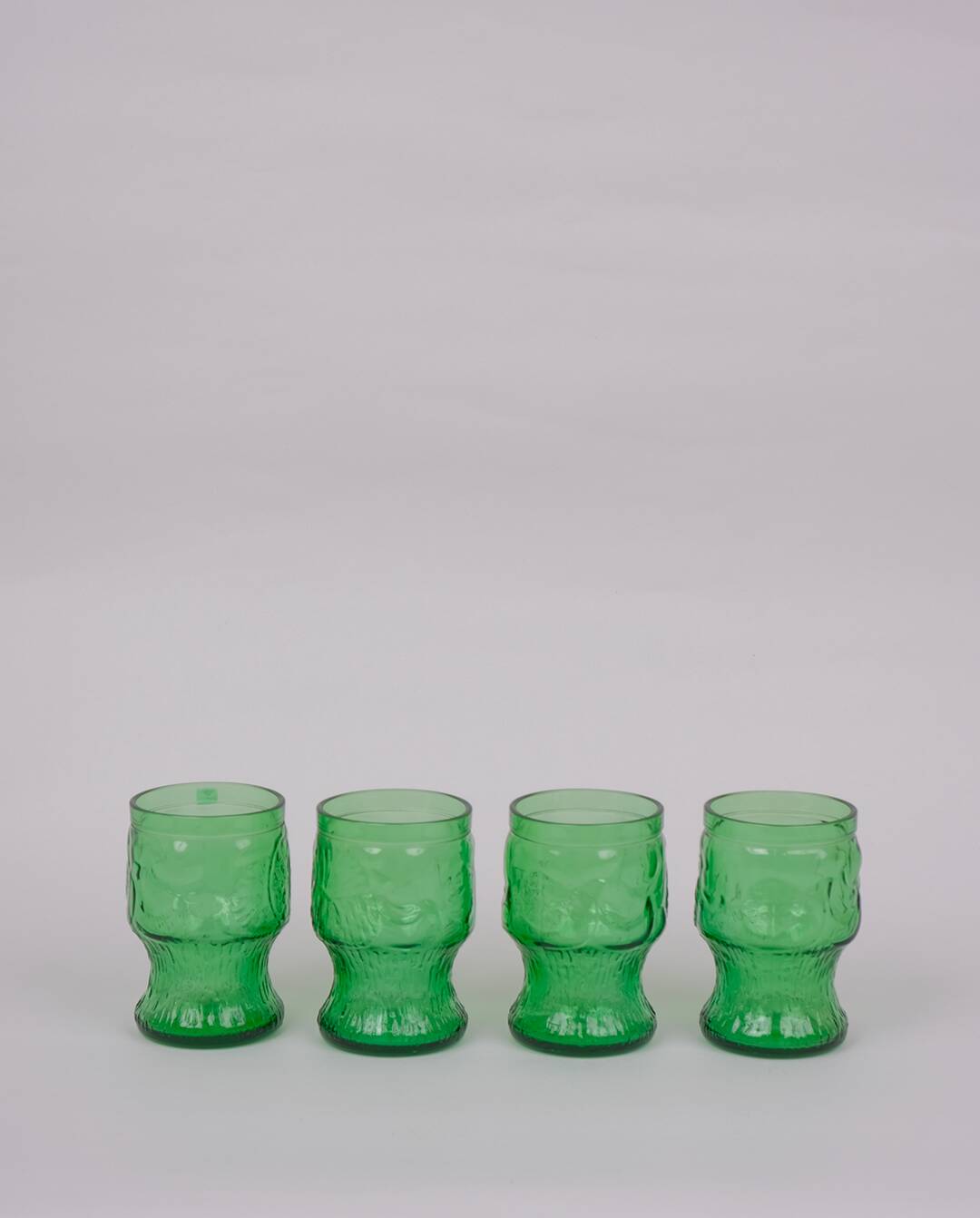 Verres en verre moulé x4