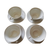 4 fine porcelain tea cups and saucers