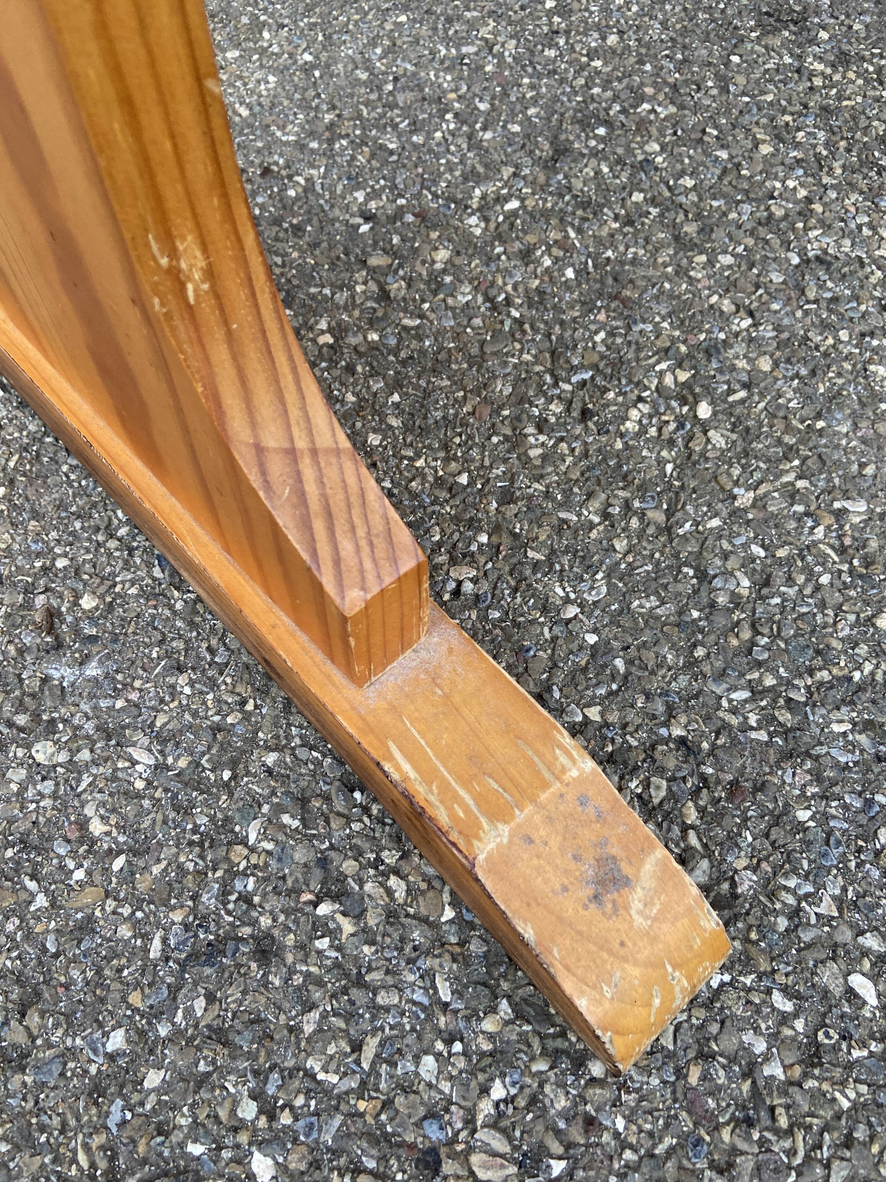 Vintage Scandinavian pine dining set, 1980s table and benches