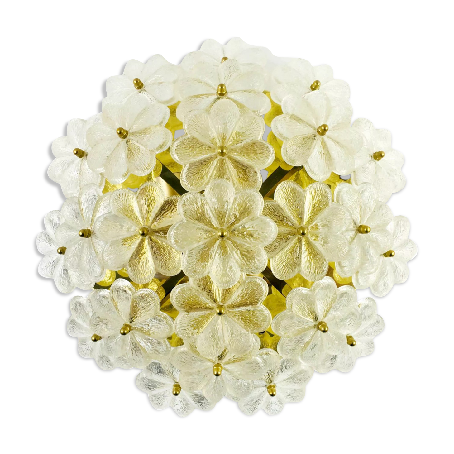 Mid-century floral ceiling light in Murano glass by Ernst Palme, Germany, 1970s