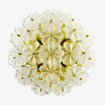 Mid-century floral ceiling light in Murano glass by Ernst Palme, Germany, 1970s