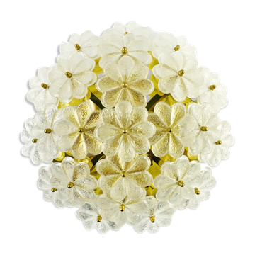Mid-century floral ceiling light in Murano glass by Ernst Palme, Germany, 1970s