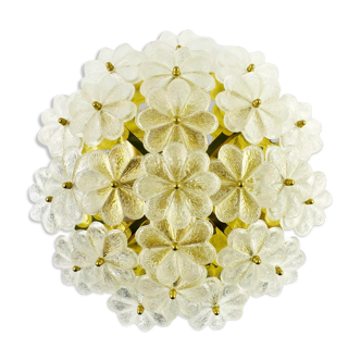 Mid-century floral ceiling light in Murano glass by Ernst Palme, Germany, 1970s