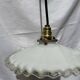 White opaline wavy suspension brass claw vintage lampshade