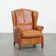 Wingback Chair Made of Cowhide Leather