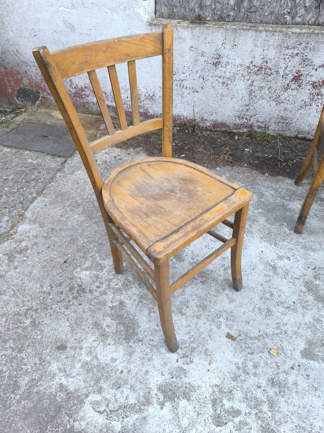 Set of 4 authentic Luterma bistro chairs in beech wood in their original condition