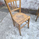 Lot de 4 chaises de bistrot Luterma authentique en bois de hêtre dans leur jus