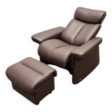 Magic-Ekornes Stressless Chair with Ottoman -Brown Leather