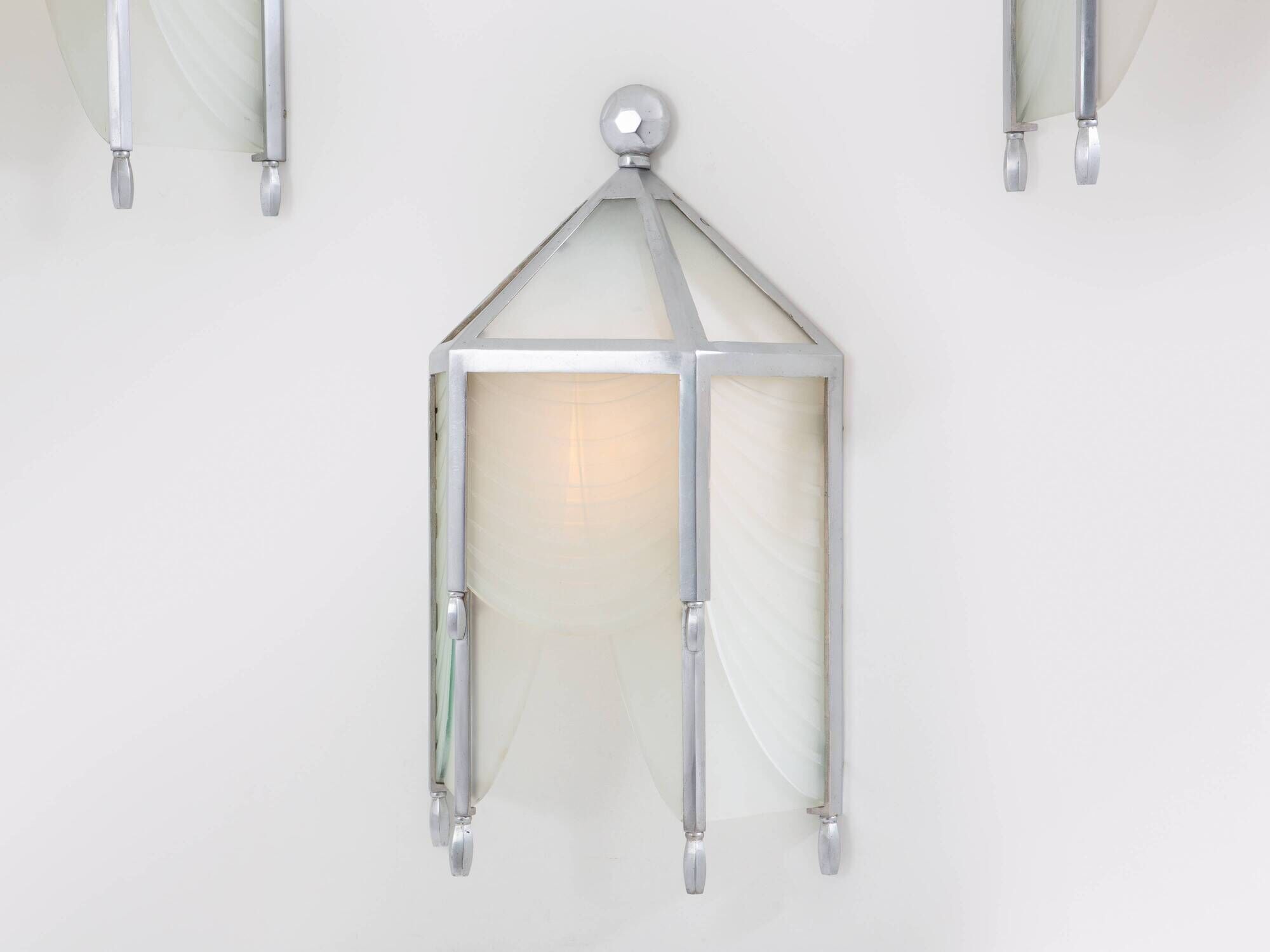 Set of 4 Jean Perzel wall lights in cut glass from Saint Gobain circa 1930