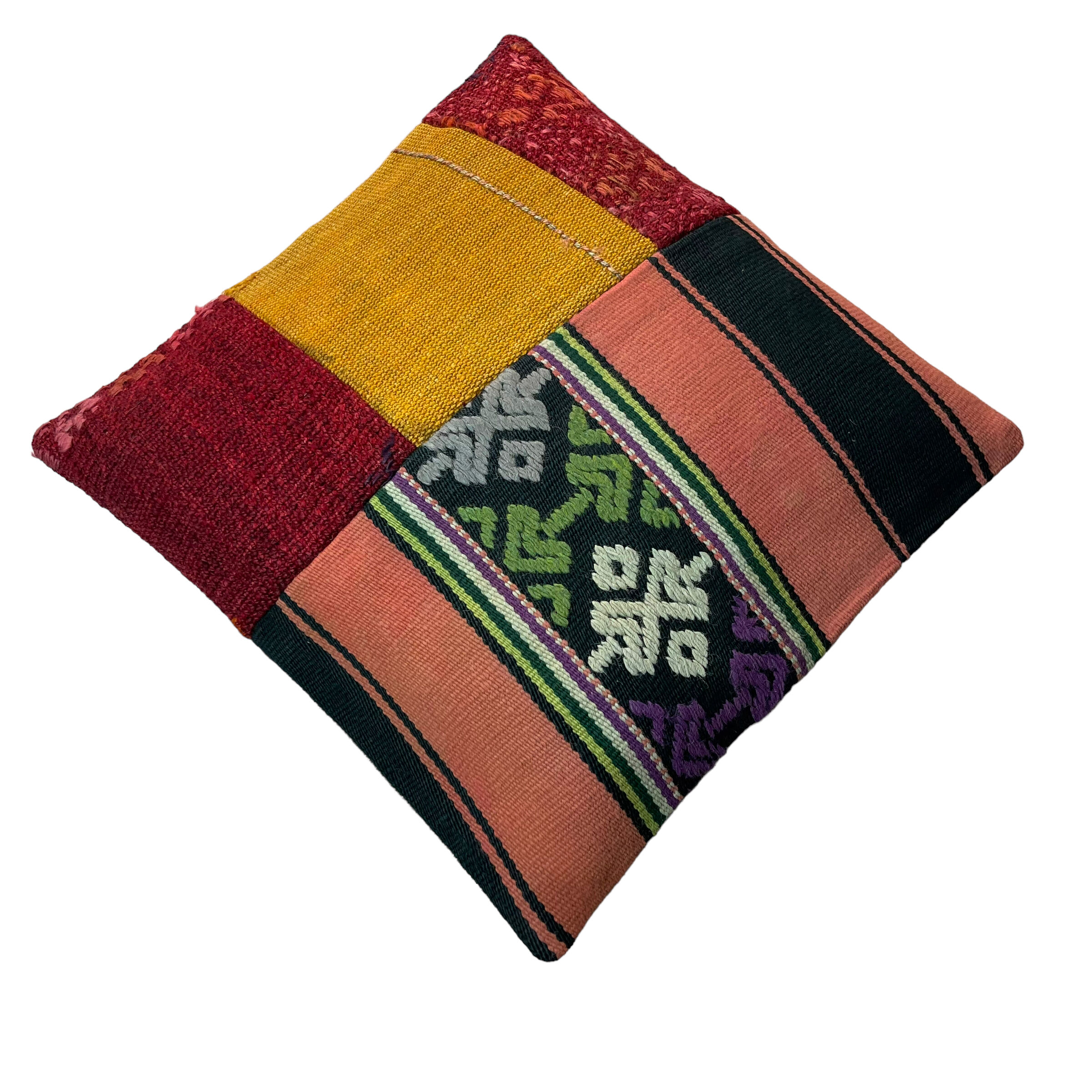 Vintage turkish kilim cushion cover, 40 x 40 cm