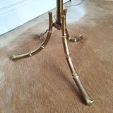 Vintage tripod brass floor lamp bamboo decoration