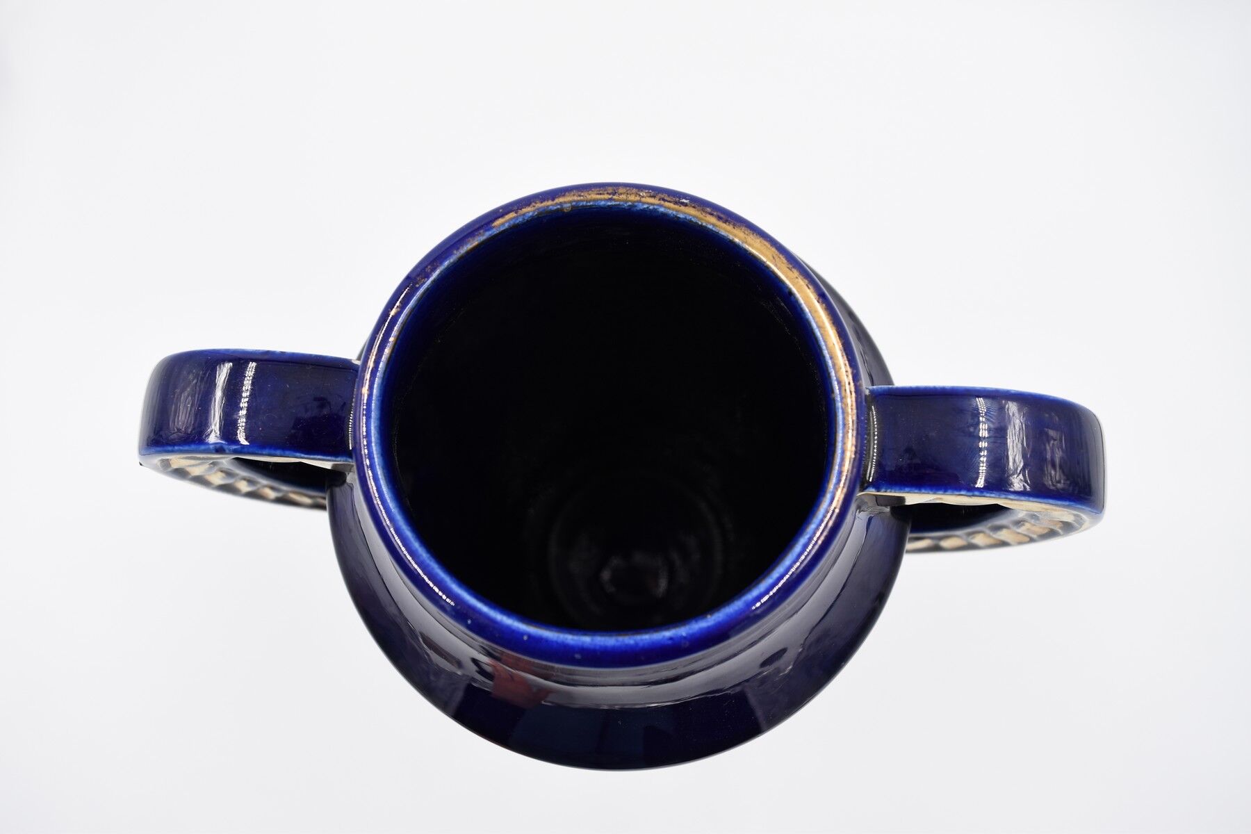 Large ceramic art deco vase by Odyv blue sèvres