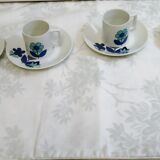 Set of 6 cups and 6 saucers vintage Louis lourioux