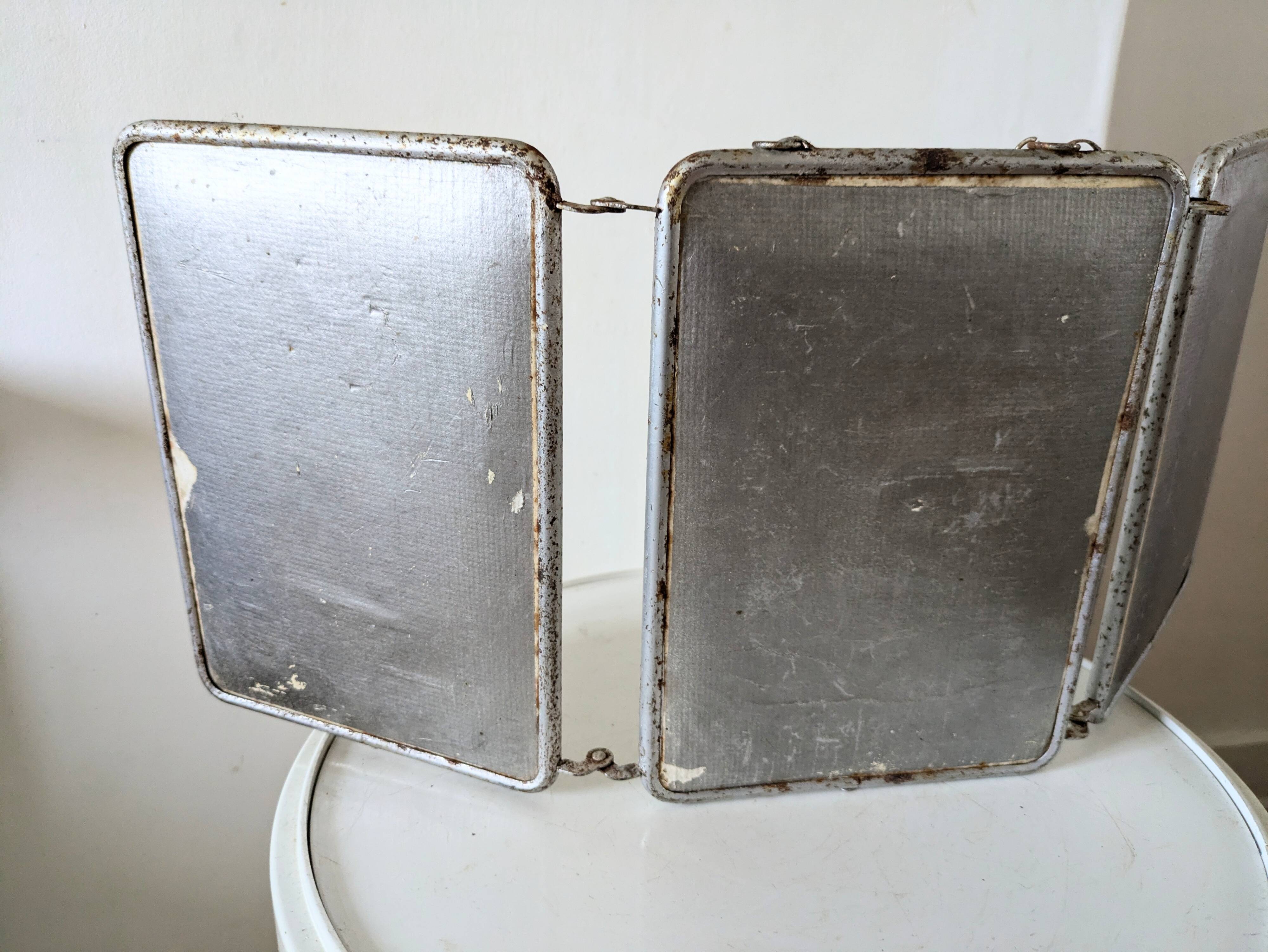 1960s barber shop triptych mirror