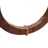 Art Deco walnut wood mirror, Poland, 1930s.