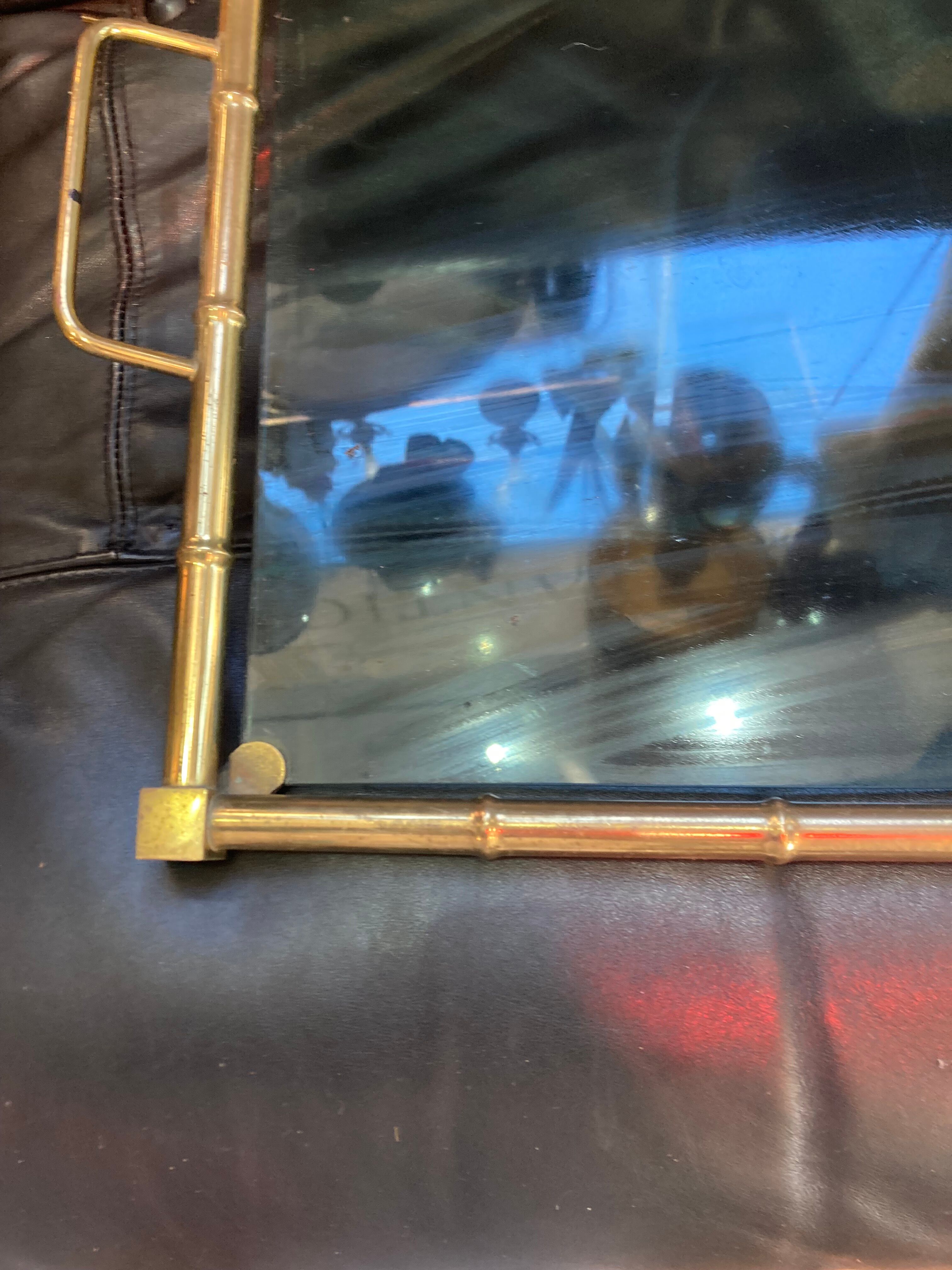Bronze and glass top imitating bamboo