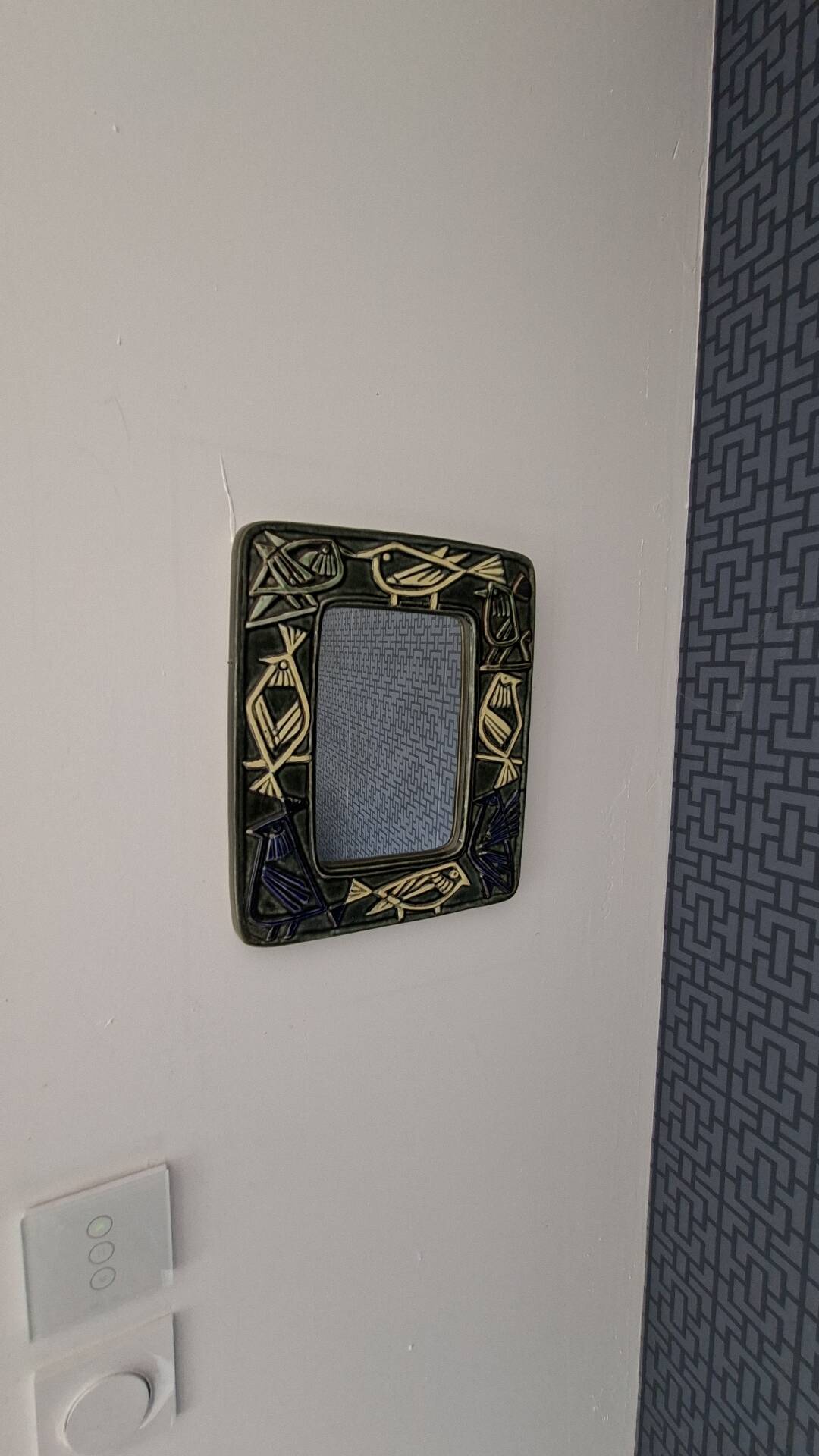 Ceramic Bird Mirror Lisa Larson Harlequin Series / Gustavsberg