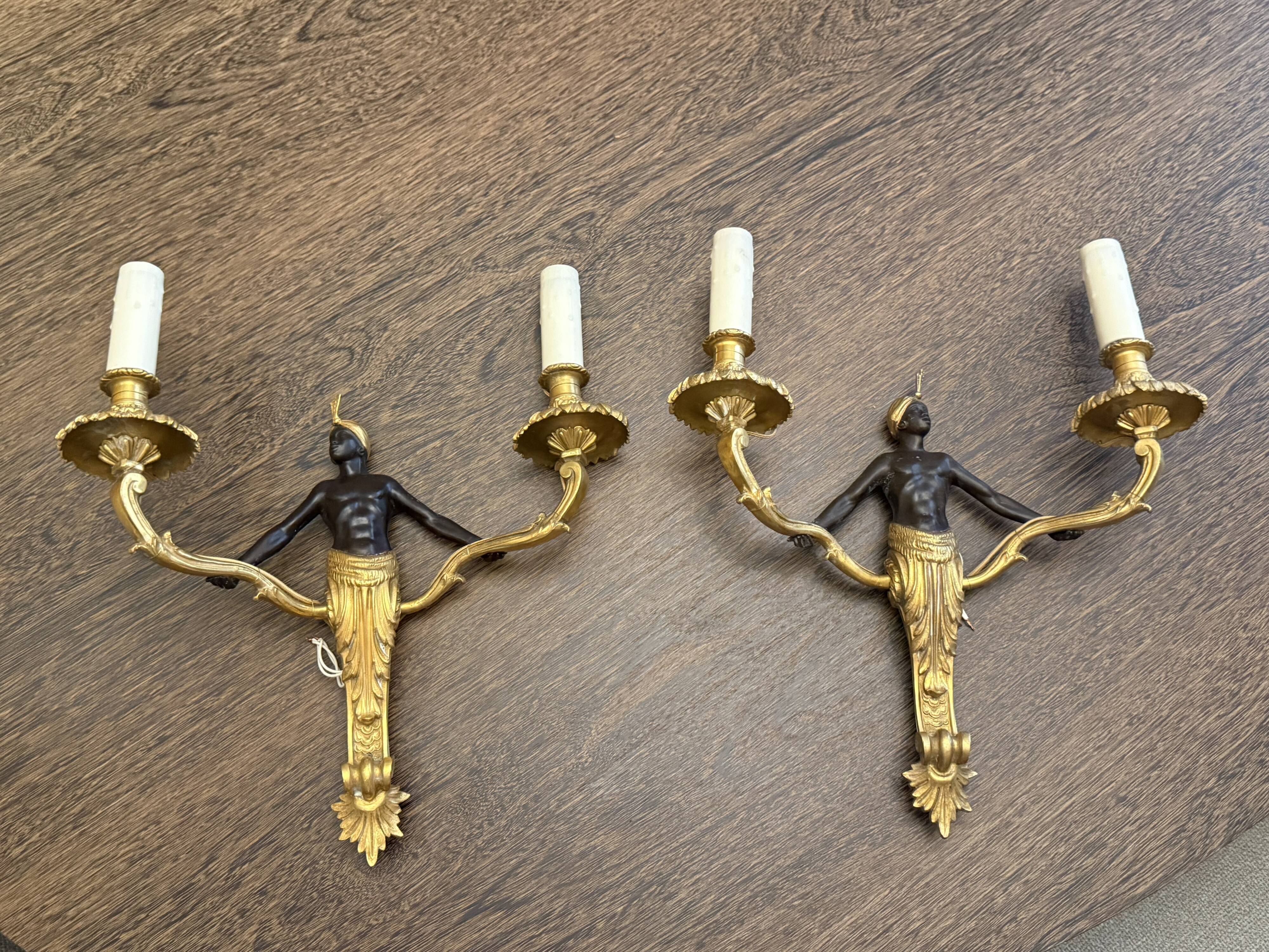 Paire d’appliques Empire en bronze, XIXe siècle