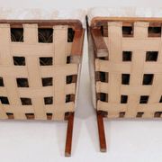 Pair of Art Déco Armchairs – Ash Wood & Ash Veneer Jacquard Fabric