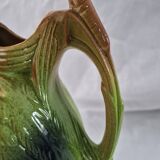 Old barbotine jug Saint Clément Mallard Duck A027